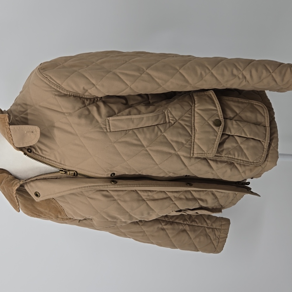 LAUREN Ralph Lauren khaki puffer jacket large petite - Picture 6 of 10